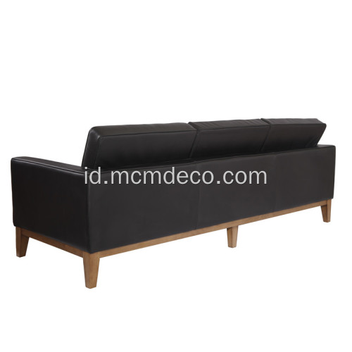 Florence Knoll Leather 3 Seat Sofa Replica